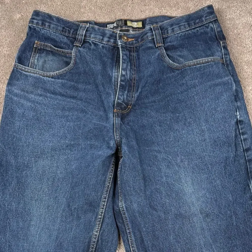 Southpole Baggy Jeans Size 36 Dark Wash Y2K Streetwear Skater Hip Hop